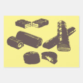 チョコレートキャンディースイーツペストリー食品アートを扱う ラッピングペーパーシート (正面2)