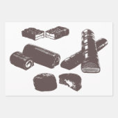 チョコレートキャンディースイーツペストリー食品アートを扱う ラッピングペーパーシート (正面)