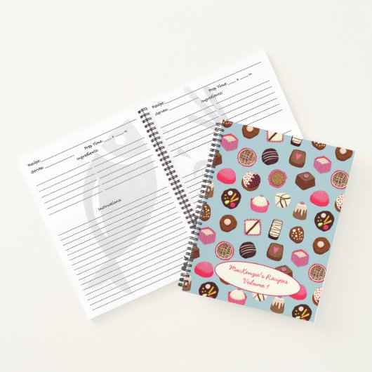 チョコレートキャンディ菓子カスタムレシピ ノートブック (内部)