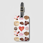 チョコレートキャンディ菓子ハート模様 ラゲッジタグ (正面縦)