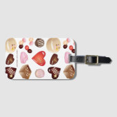 チョコレートキャンディ菓子ハート模様 ラゲッジタグ (正面横)