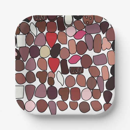 チョコレートキャンディ菓子誕生日パーティー ペーパープレート (正面)