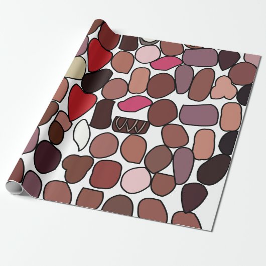 チョコレートキャンディ菓子誕生日 ラッピングペーパー (アンロールド)