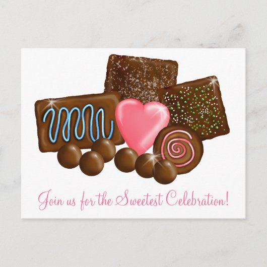 チョコレートキャンディ菓子 ポストカード (正面)