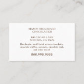 チョコレートキャンディ&トリュフルデザートケータリング 名刺 (裏面)