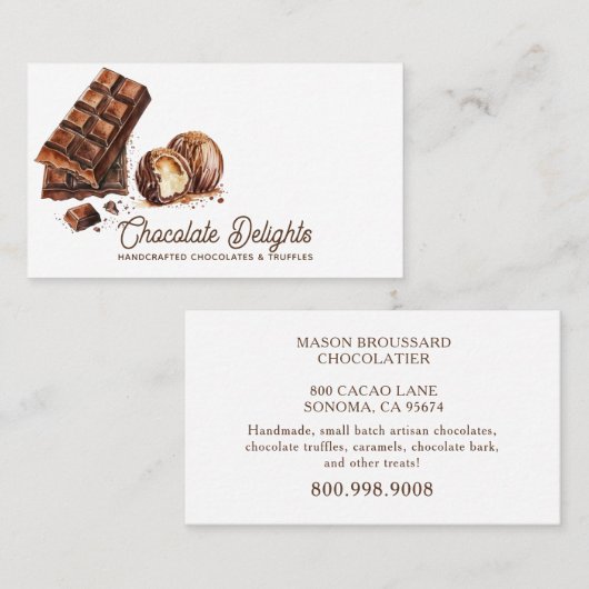 チョコレートキャンディ&トリュフルデザートケータリング 名刺 (正面/裏面)