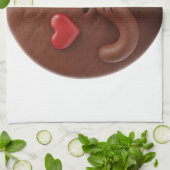 チョコレートクッキーを愛し、ハートの目 キッチンタオル (折り畳み)