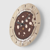 チョコレートクッキーパーソナライズされたベーカリーのキッチンクロック ラージ壁時計 (傾斜)