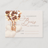 チョコレートクマの数の風船チケット エンクロージャーカード (正面)