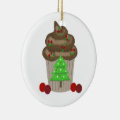 チョコレートクリスマスカップケーキ セラミックオーナメント (右)