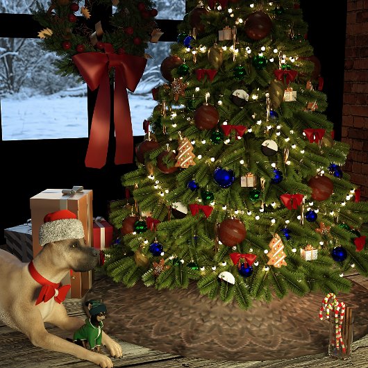 チョコレートクリスマスクッキー ブラッシュドポリエステルツリースカート