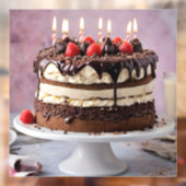 チョコレートクリームお誕生日ケーキとイチゴ ウィンドウサイン (シート2)