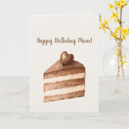 チョコレートクリームケーキハート誕生日 カード