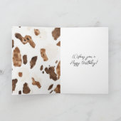 チョコレートクリーム アニマルプリント ローズブラッシュ バースデー カード (内部)