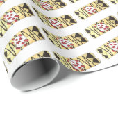 チョコレートクレープパンケーキフランスフランスのフードクレープ ラッピングペーパー (ロールコーナー)