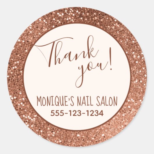 チョコレートグリッターカスタムネーム ラウンドシール (正面)