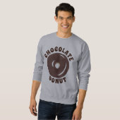 チョコレートグレーズケーキドーナツドーナツ朝食 スウェットシャツ (正面フル)