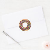 チョコレートグレーズドナット ラウンドシール (封筒)