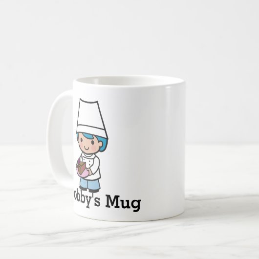 チョコレートケーキでシェフをパーソナライズ コーヒーマグカップ (正面左)