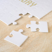 チョコレートケーキと可愛い70歳のデザイン ジグソーパズル (側面)