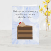 チョコレートケーキのバースデー・カード カード (黄色い花)