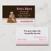 チョコレートケーキのベーカリーの名刺 名刺 (正面/裏面)