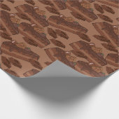 チョコレートケーキの切れ端の模様 ラッピングペーパー (角)