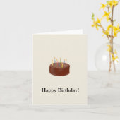 チョコレートケーキの誕生日カード カード (黄色い花)