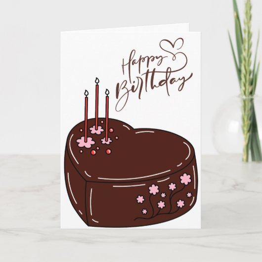 チョコレートケーキは誕生日カードを希望 カード (正面)