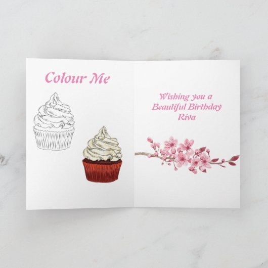 チョコレートケーキは誕生日カードを希望 カード (内部)