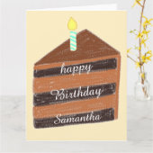 チョコレートケーキスライス カード (黄色い花)