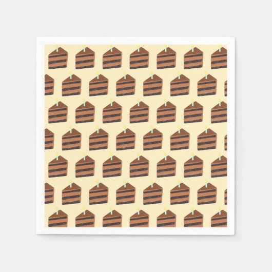 チョコレートケーキスライス スタンダードカクテルナプキン (正面)