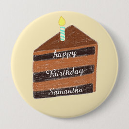 チョコレートケーキスライス 缶バッジ