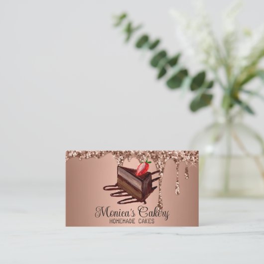 チョコレートケーキデザートスイーツ自家製ベーカリー 名刺 (スタンド正面)