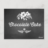 チョコレートケーキデザートテーブルの看板チョークボード ポストカード (裏面)