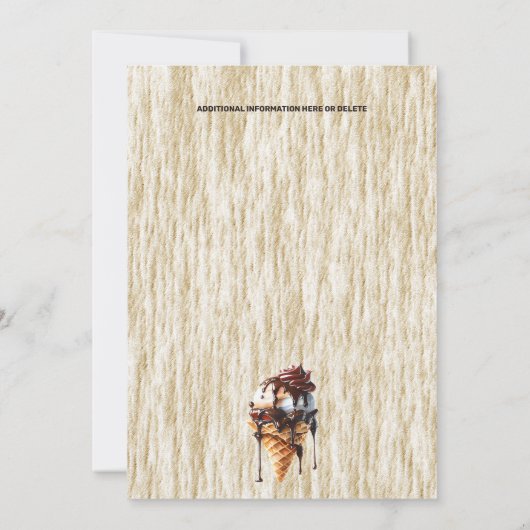 チョコレートケーキパーティー子供たち夏の誕生日デザート 招待状 (裏面)