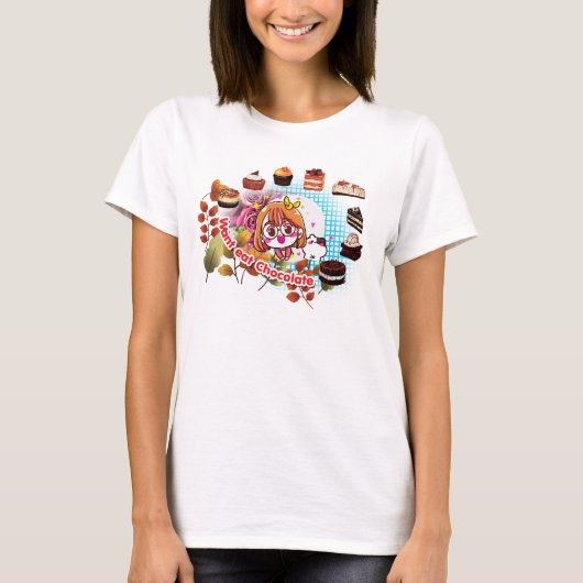 チョコレートケーキ女子シャツが欲しい Tシャツ (正面)