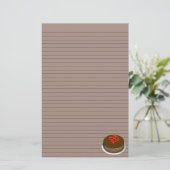 チョコレートケーキ文房具 – オプションの線 便箋 (スタンド正面)