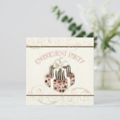 チョコレートケーキ旋回ブライダルシャワー招待 招待状 (スタンド正面)