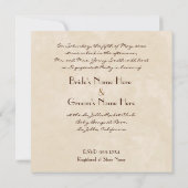 チョコレートケーキ旋回ブライダルシャワー招待 招待状 (裏面)