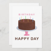 チョコレートケーキ誕生日カード サンキューカード (正面/裏面)