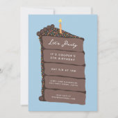 チョコレートケーキ誕生日パーティー 招待状 (正面)