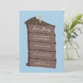 チョコレートケーキ誕生日パーティー 招待状 (スタンド正面)