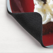 チョコレートケーキ赤いハートラブロマンチック マウスパッド (コーナー)