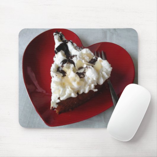 チョコレートケーキ赤いハートラブロマンチック マウスパッド (マウス)