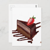 チョコレートケーキ食品 ポストカード (正面/裏面)