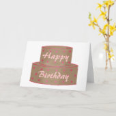 チョコレートケーキ、ハッピーバースデーカード カード (黄色い花)