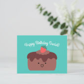 チョコレートケーキ |ハッピーバースデー応答 ポストカード (スタンド正面)