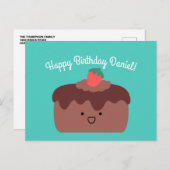 チョコレートケーキ |ハッピーバースデー応答 ポストカード (正面/裏面)