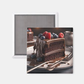 チョコレートケーキ マグネット (正面/裏面)